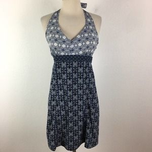 Athleta Blue & White Butterfly Halter Dress 2P
